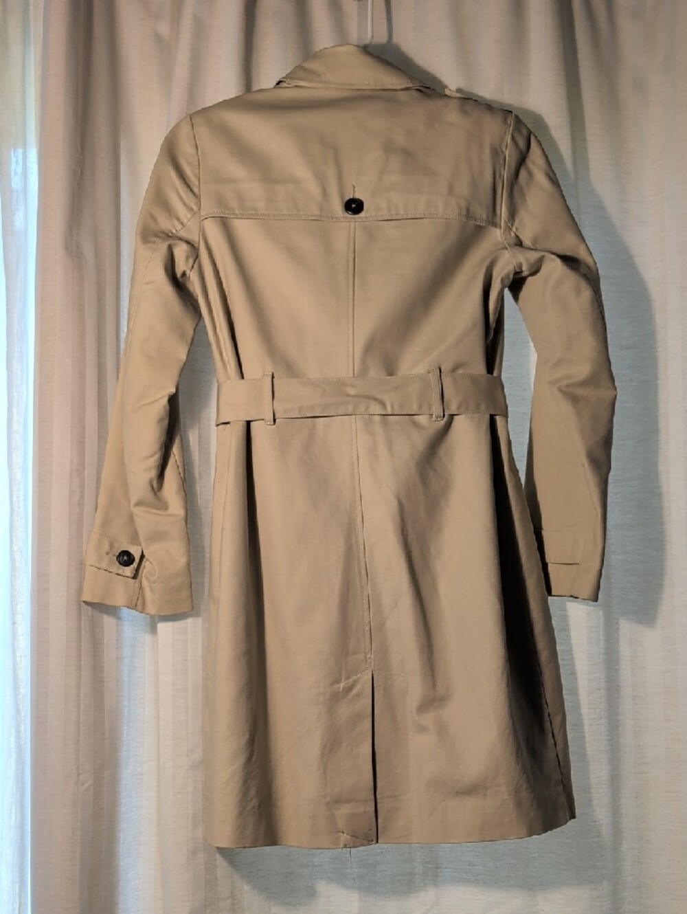 Tommy Hilfiger Tan Double-Breasted Trench Coat with Belt - Picture 6 of 8